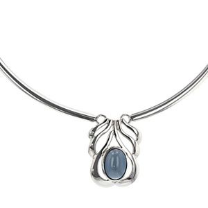 Blue Opal Sterling Silver Necklace